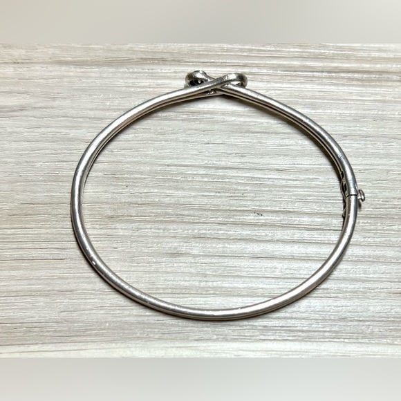 Designer Signed ZEI Sterling Silver Diamond Hinged Bangle Bracelet, 12.81G - Picture 2 of 5